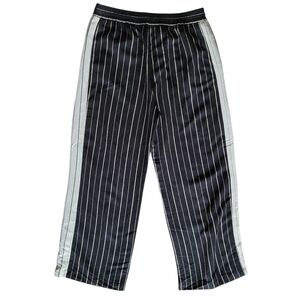 Zara Black and White Striped Casual Wide Leg Crop Pant Women's Size M